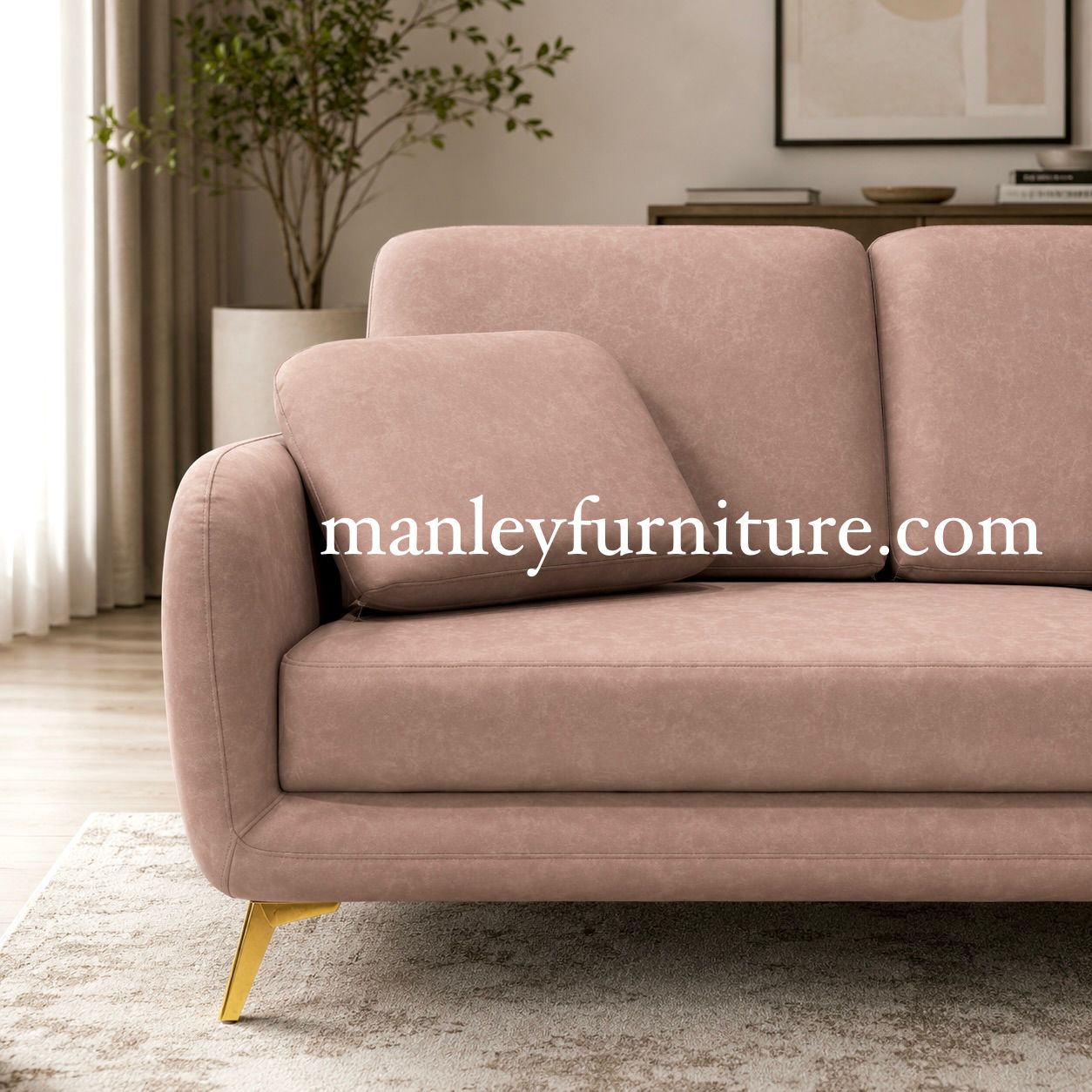 Velvon Sofaset – Solid Wood Pink