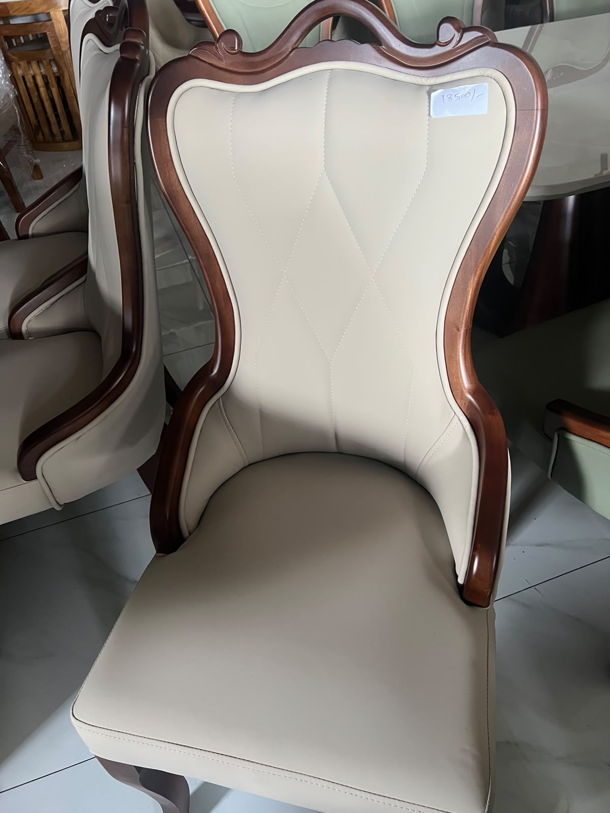 HAVEN CHAIR | MAHOGANY WOOD & SUEDE FABRIC | ASH GREY COLOUR