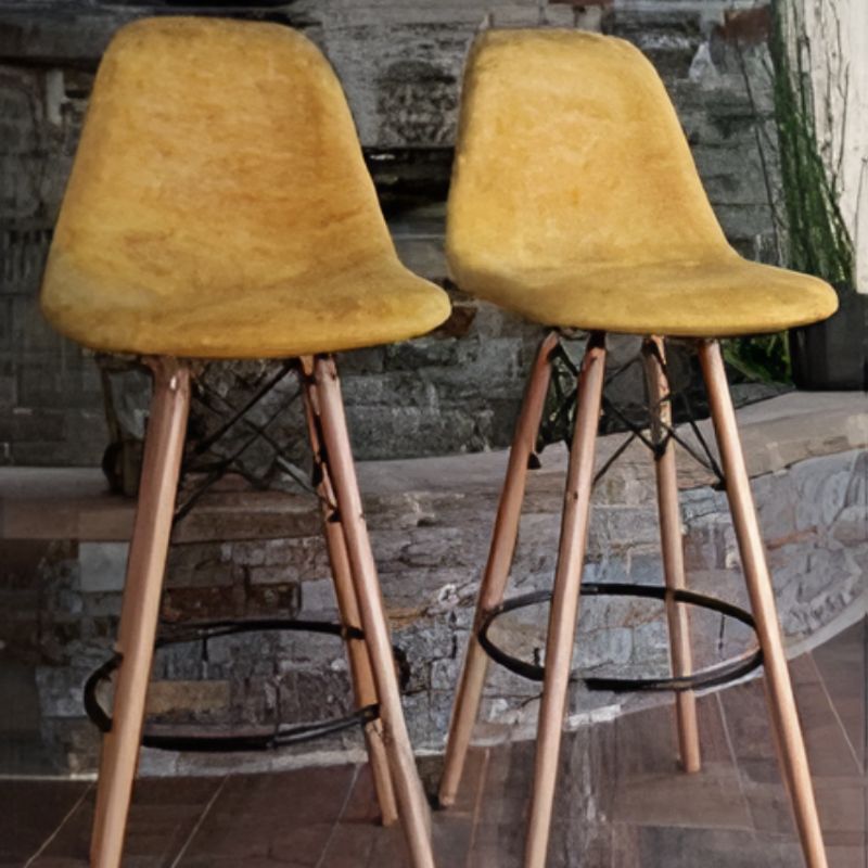 Trendy Barstool Cushion Wooden Leg