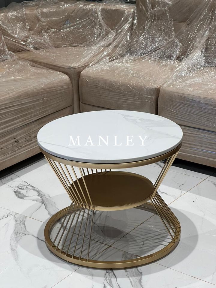 Coffee Tables - Ceramic top golden centre table 23 inch dia