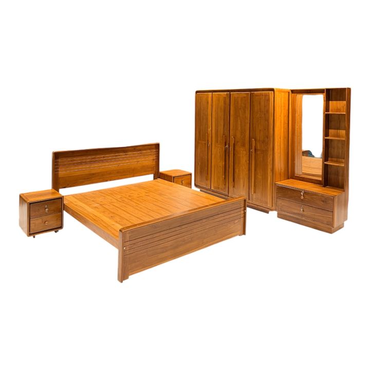 Havelock 4d teak bedroom set king size(75x72)
