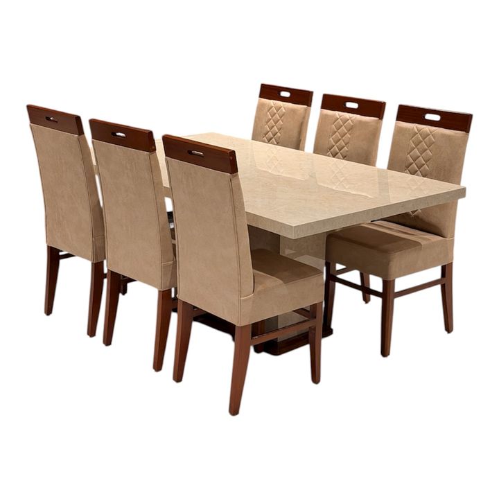 Jingle 6 chair dining set in treated mahagony