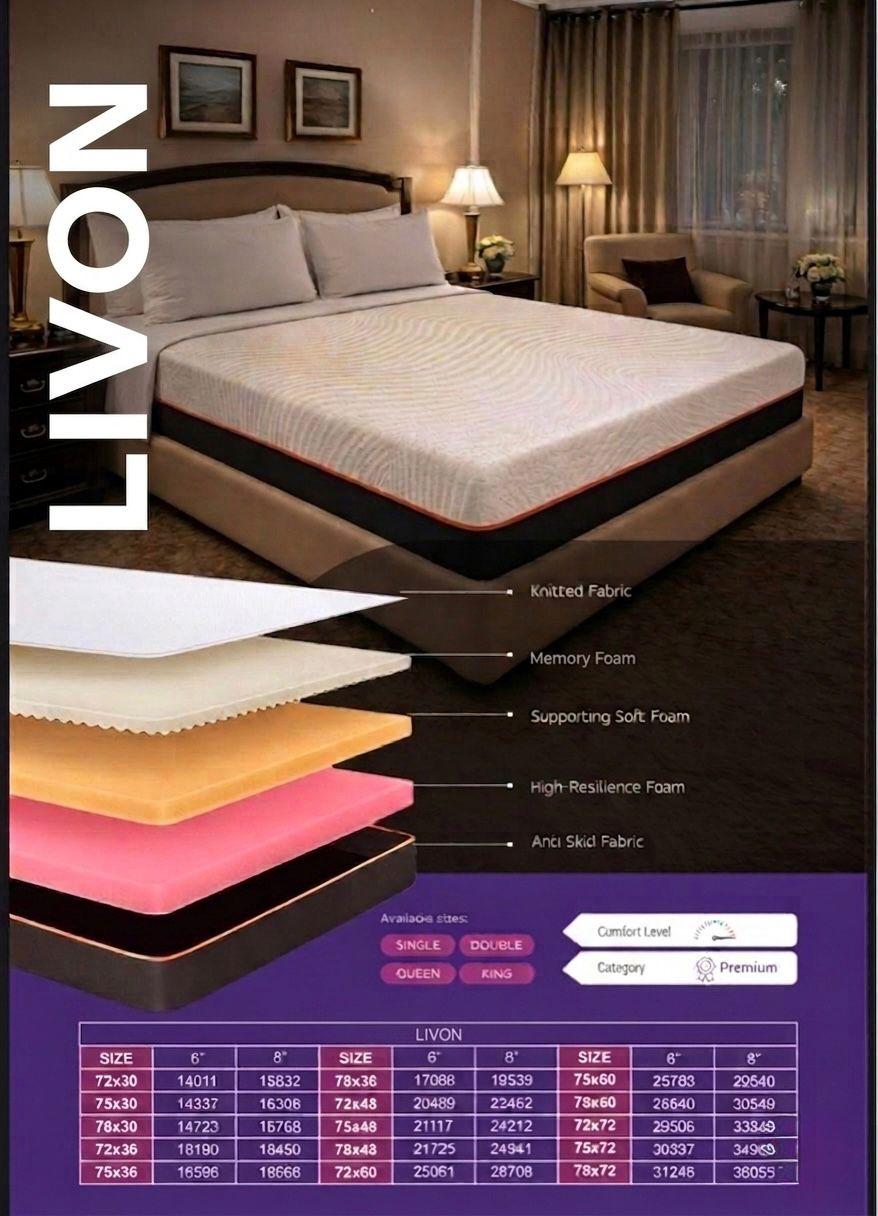 LIVON  MEMORY FOAM  ROLLLING MATRESS