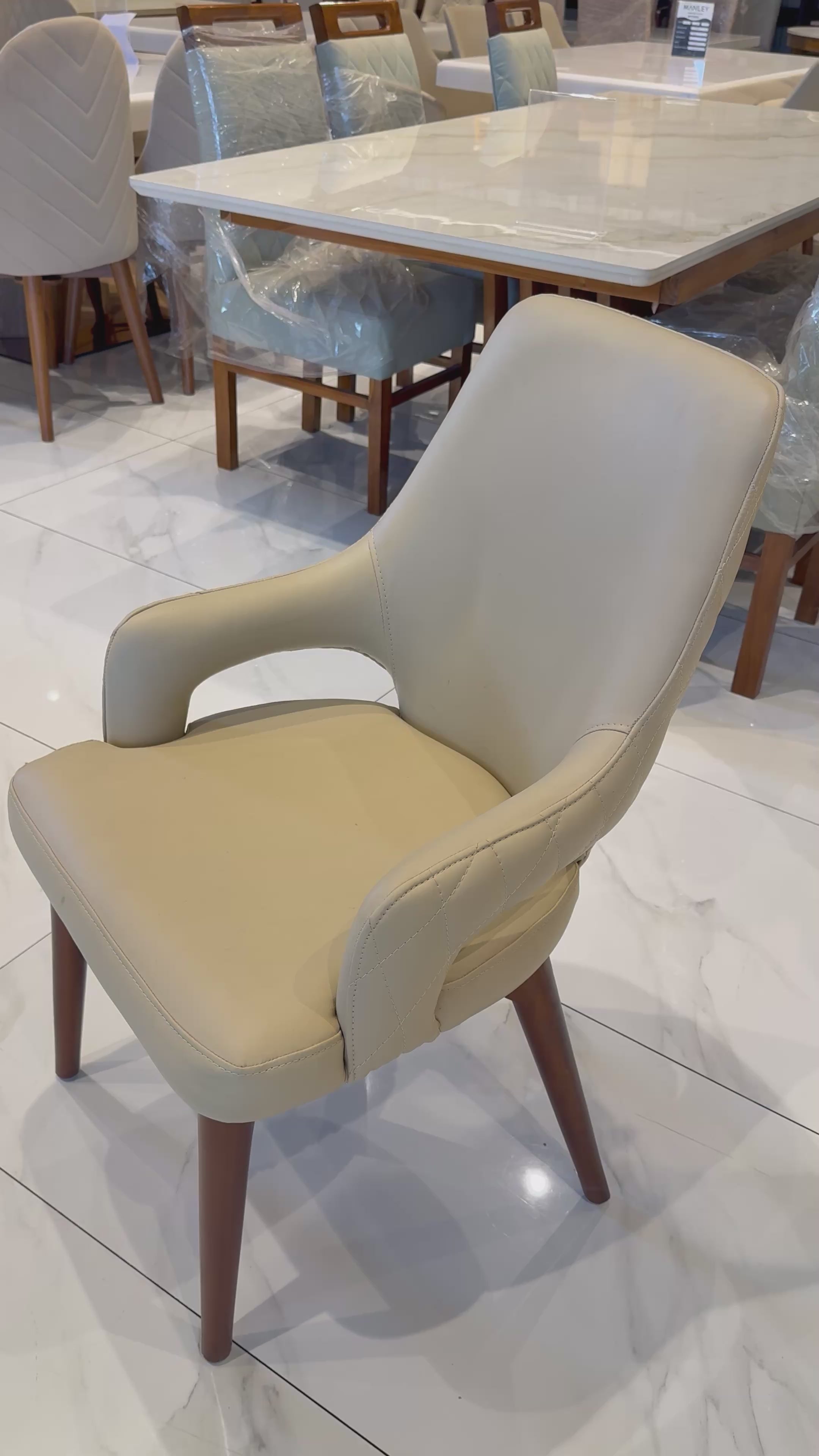 ECHO DINING CHAIR | MAHOGANY WOOD & REXIN UPHOLSTERY