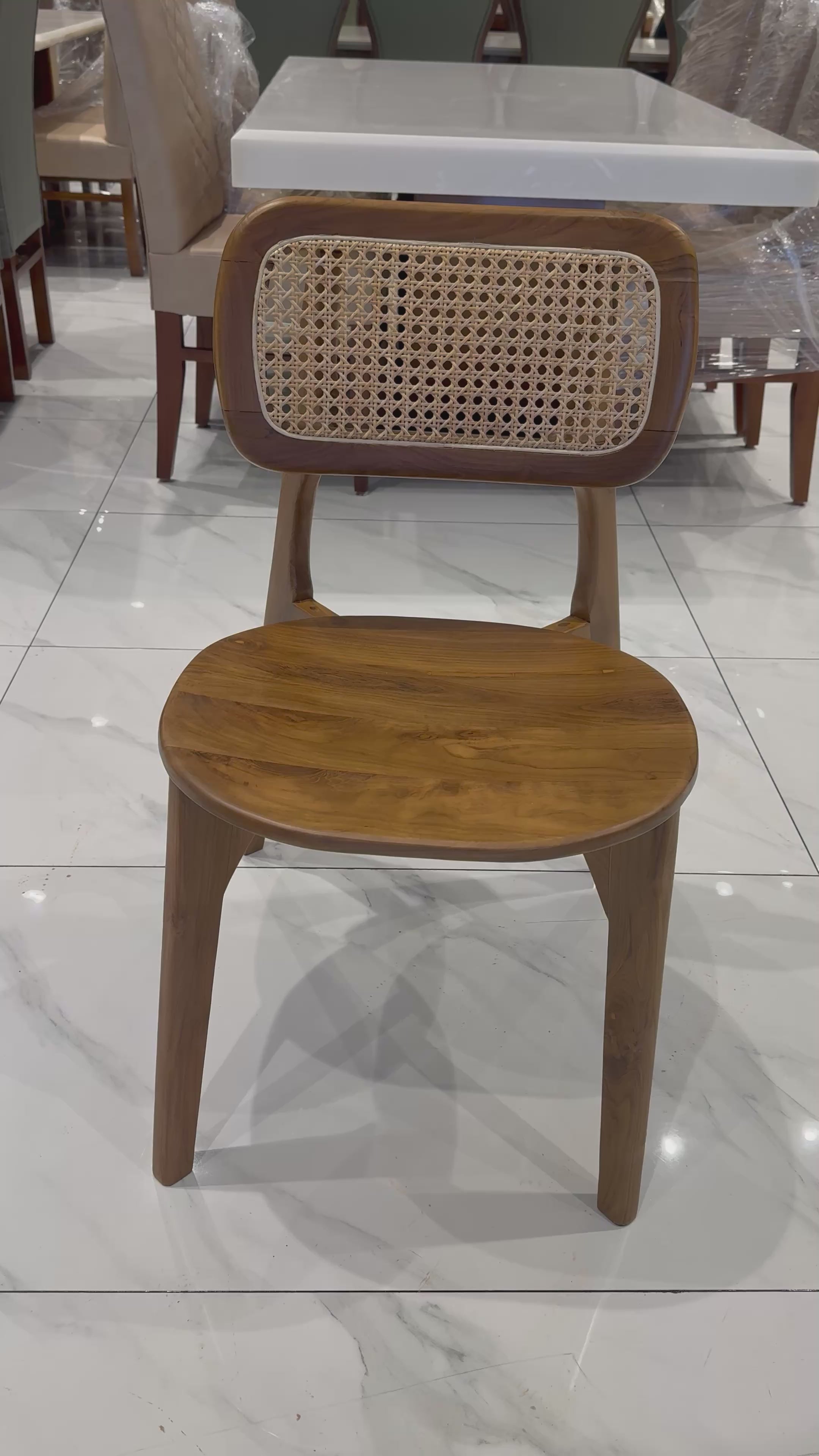 SQUARE CANE CHAIR | TEAK WOOD & NATURAL CANE