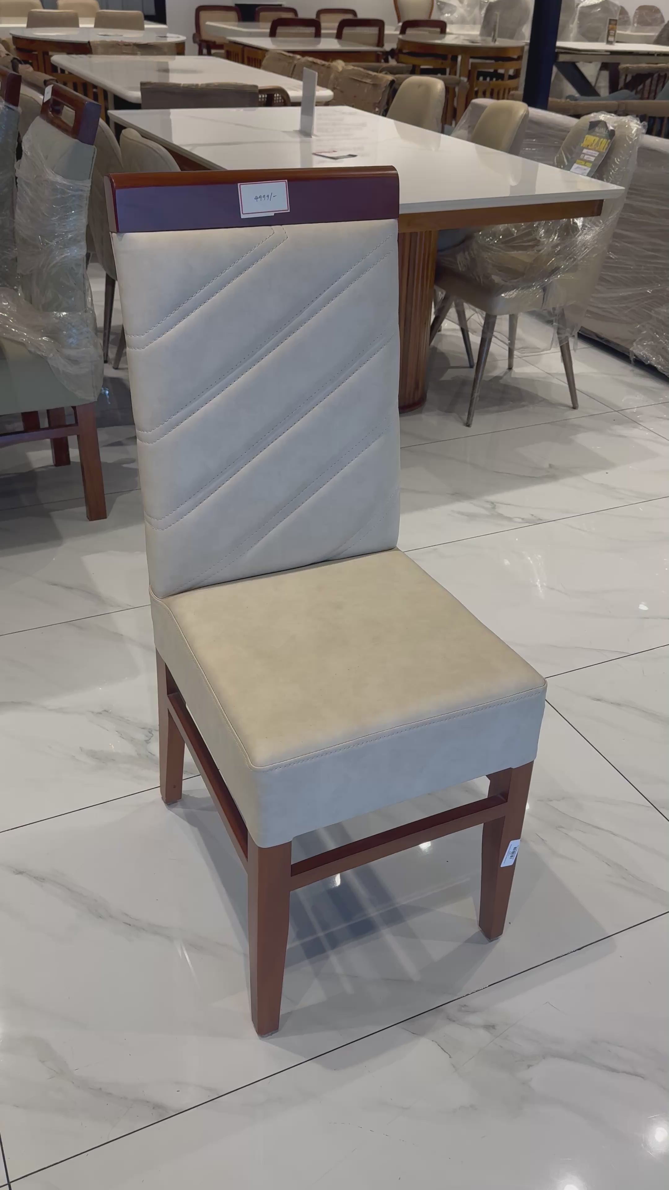 FIAC LINES CHAIR | MAHOGANY WOOD & REXIN UPHOLSTERY