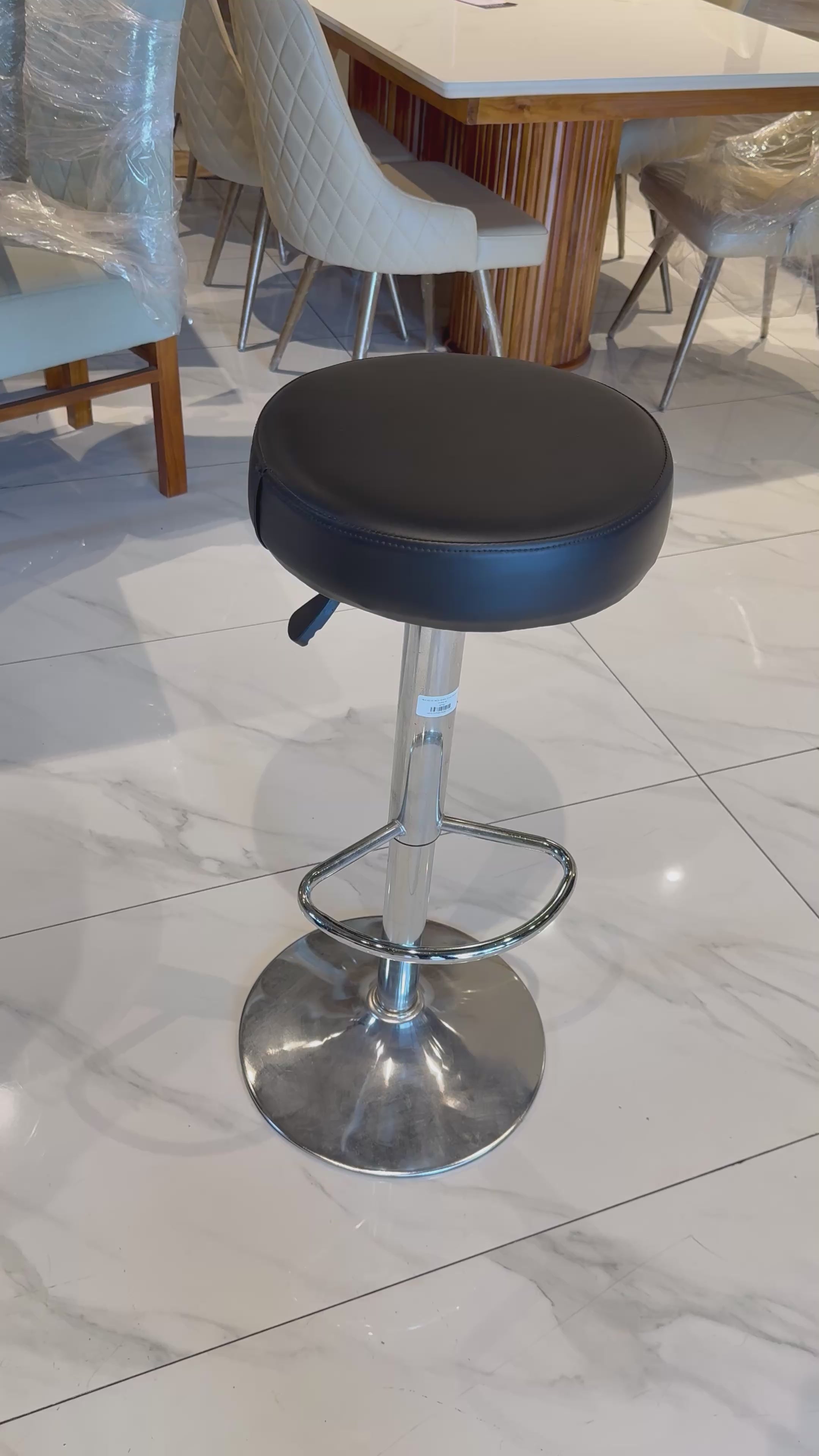 TRENDY BAR CHAIR | METAL FRAME & REXIN UPHOLSTERY | IMPORTED