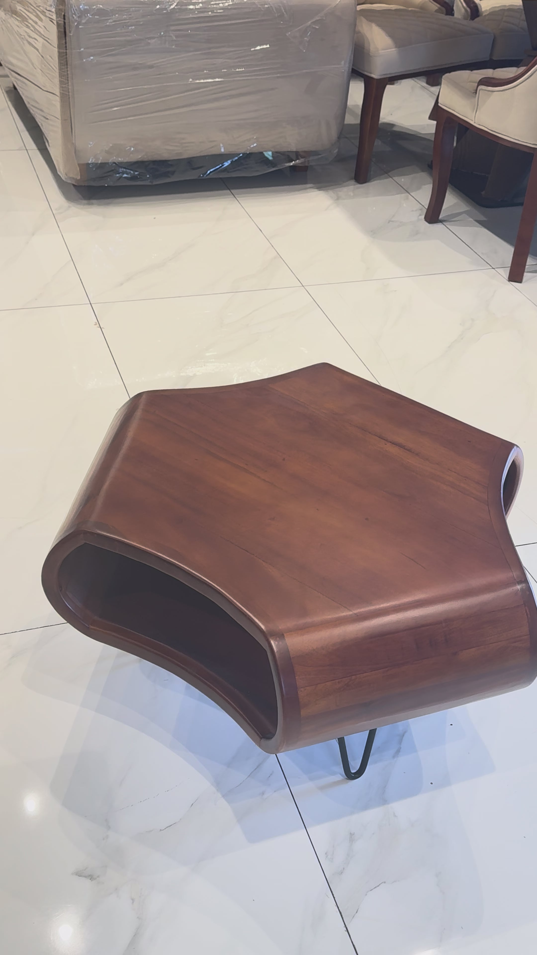 Treato Solid Wood Coffee Table | Treated Mahogany Teapoy