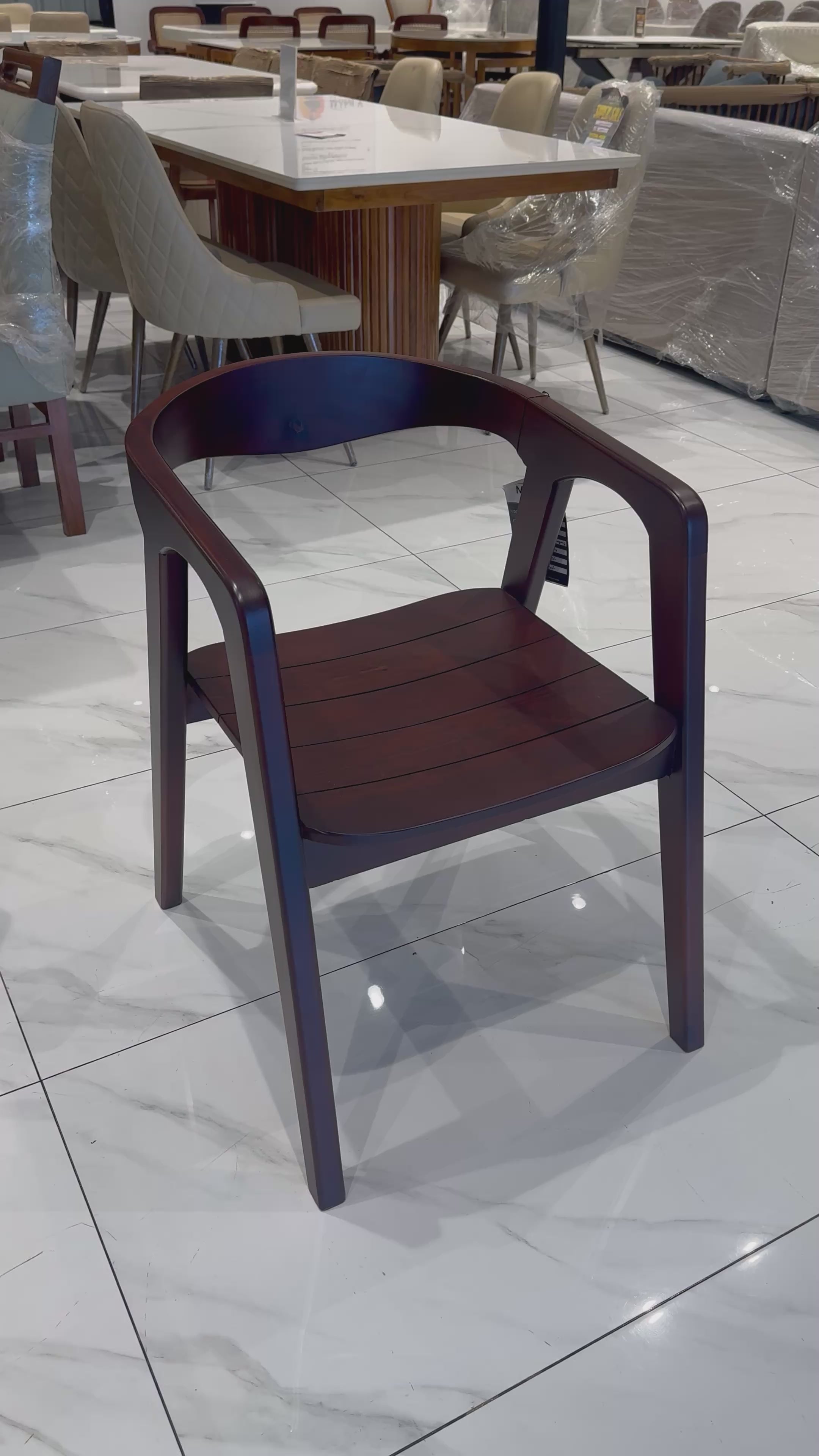 TREATED SITOUT CHAIR | SOLID MAHOGANY WOOD | DARK BROWN