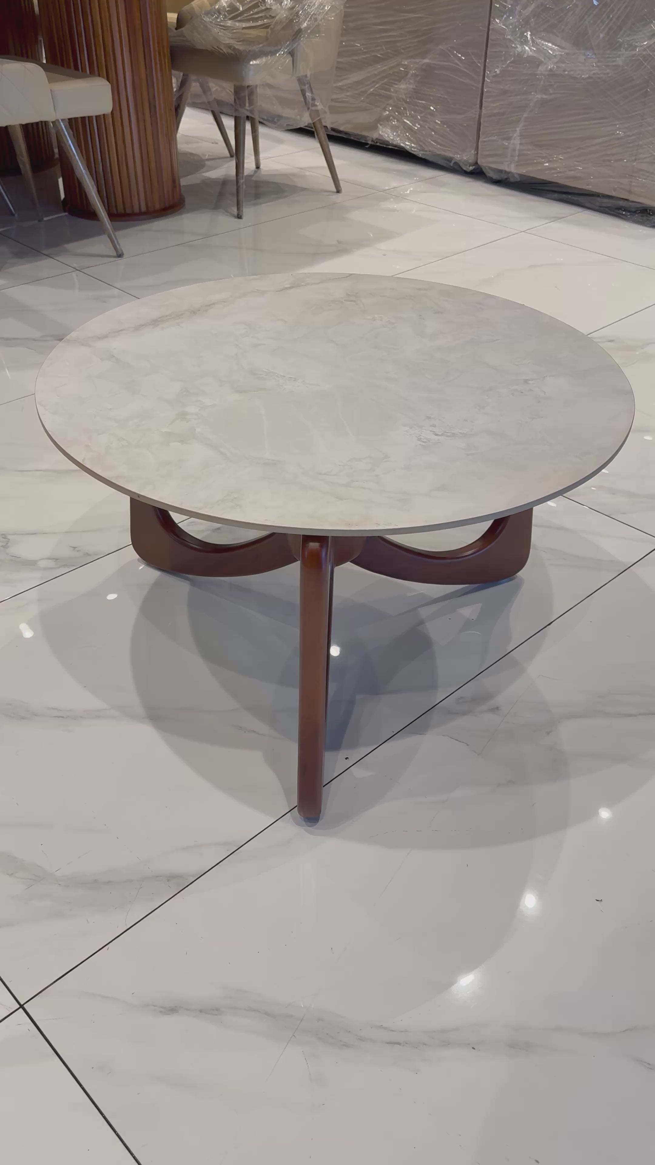 BUTTERFLY LUXE COFEE TABLE | MAHOGANY WOOD & CERAMIC TOP