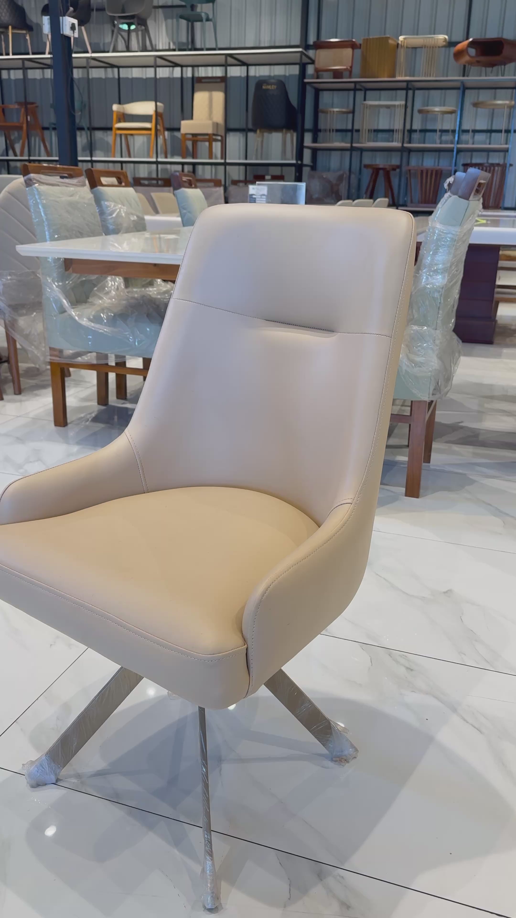 AXIS DINING CHAIR | METAL LEGS & REXIN UPHOLSTERY