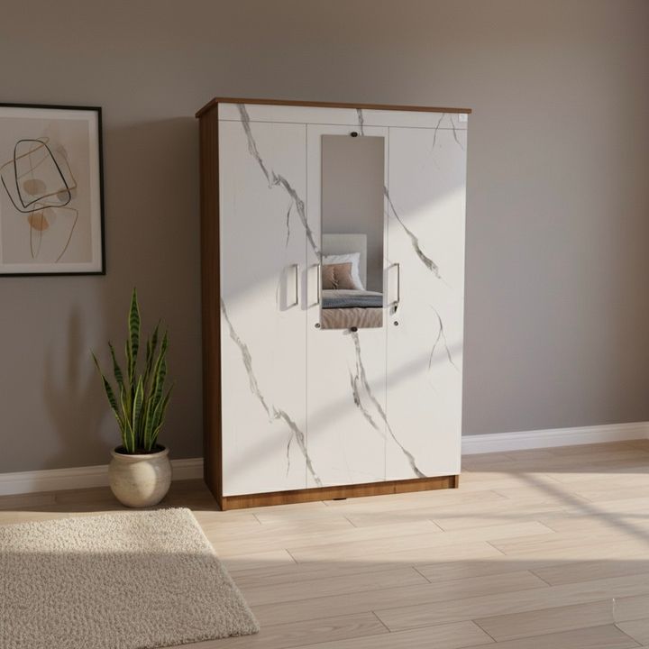 Taj marble 3 door wardrobe in particle board